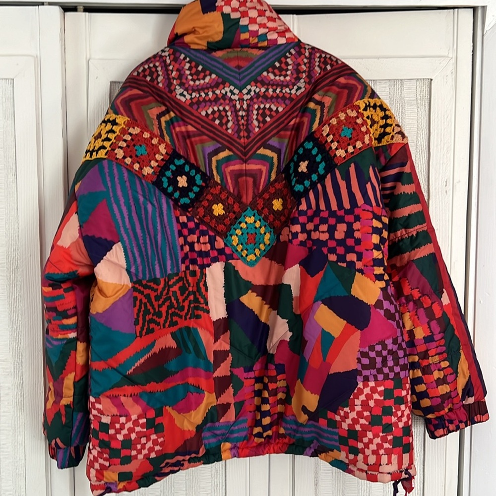 Farm Rio Multicolor Patchwork Jacket - image 5